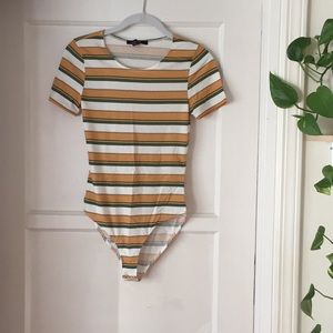 Forever 21 striped bodysuit, new!